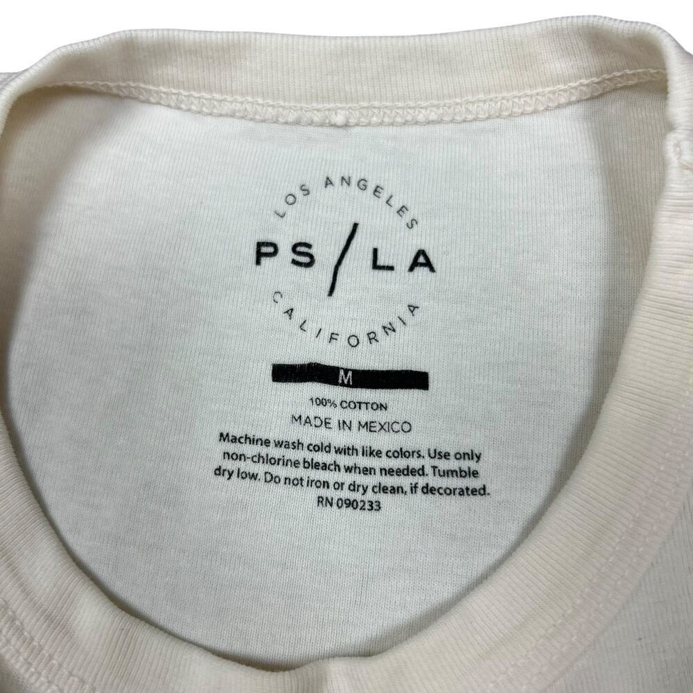 Pacsun Crop Top Tee Lake Como Italy T-Shirt Cream White size Medium Short Sleeve - Picture 4 of 4